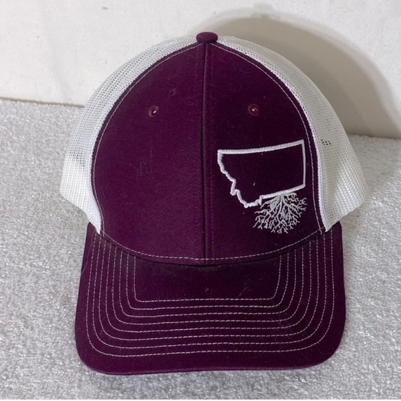 5/$25 WYR Richardson Burgundy White Mesh Back Snap Back Trucker Style Hat - Picture 1 of 11